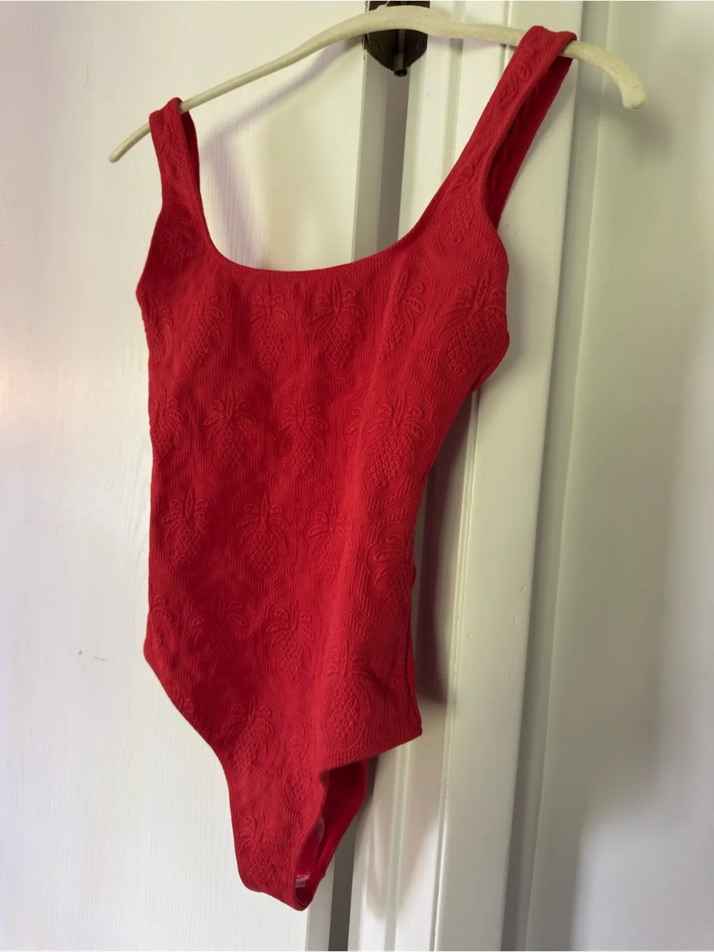 Farm Rio Matelasse Red One-Piece Swimsuit